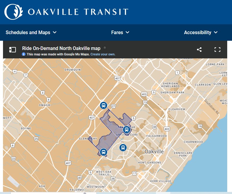 Ride-0n-Demand Oakville North | Oakville Transit